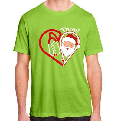 Travel Nurse Stethoscope Heart Santa Claus Christmas Nursing Gift Adult ChromaSoft Performance T-Shirt