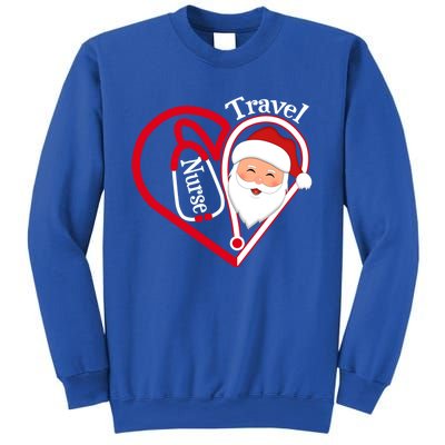 Travel Nurse Stethoscope Heart Santa Claus Christmas Nursing Gift Sweatshirt