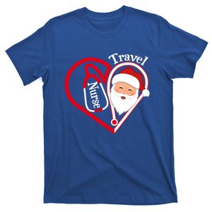 Travel Nurse Stethoscope Heart Santa Claus Christmas Nursing Gift T-Shirt