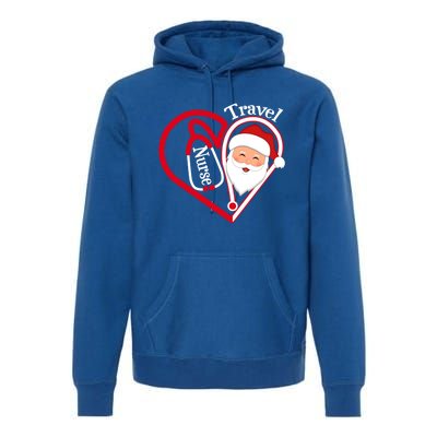 Travel Nurse Stethoscope Heart Santa Claus Christmas Nursing Gift Premium Hoodie