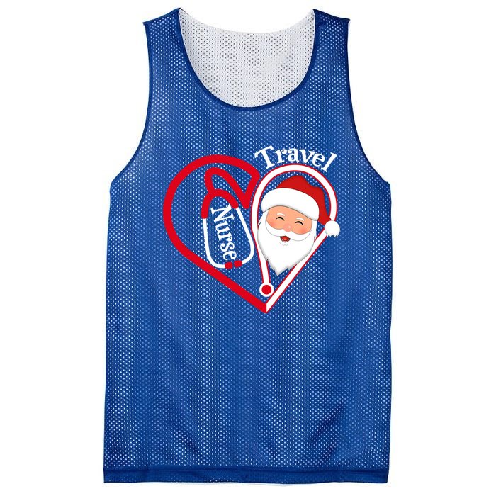 Travel Nurse Stethoscope Heart Santa Claus Christmas Nursing Gift Mesh Reversible Basketball Jersey Tank