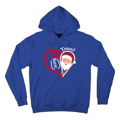 Travel Nurse Stethoscope Heart Santa Claus Christmas Nursing Gift Tall Hoodie