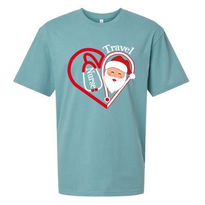 Travel Nurse Stethoscope Heart Santa Claus Christmas Nursing Gift Sueded Cloud Jersey T-Shirt