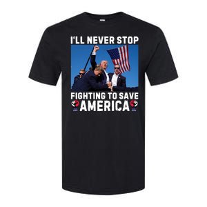 Trump Never Stop Fighting To Save America Shot Assassination Attempt 2024 Softstyle CVC T-Shirt