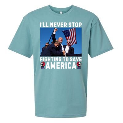 Trump Never Stop Fighting To Save America Shot Assassination Attempt 2024 Sueded Cloud Jersey T-Shirt