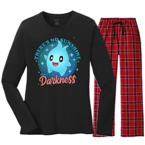 Theres No Sunshine Only Darkness Women's Long Sleeve Flannel Pajama Set 