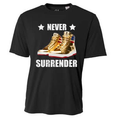 Trump Never Surrender Gold Sneakers Pro Trump 2024 Cooling Performance Crew T-Shirt