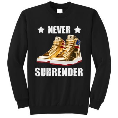 Trump Never Surrender Gold Sneakers Pro Trump 2024 Sweatshirt