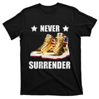 Trump Never Surrender Gold Sneakers Pro Trump 2024 T-Shirt