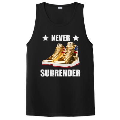 Trump Never Surrender Gold Sneakers Pro Trump 2024 PosiCharge Competitor Tank