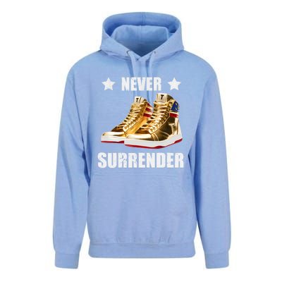 Trump Never Surrender Gold Sneakers Pro Trump 2024 Unisex Surf Hoodie