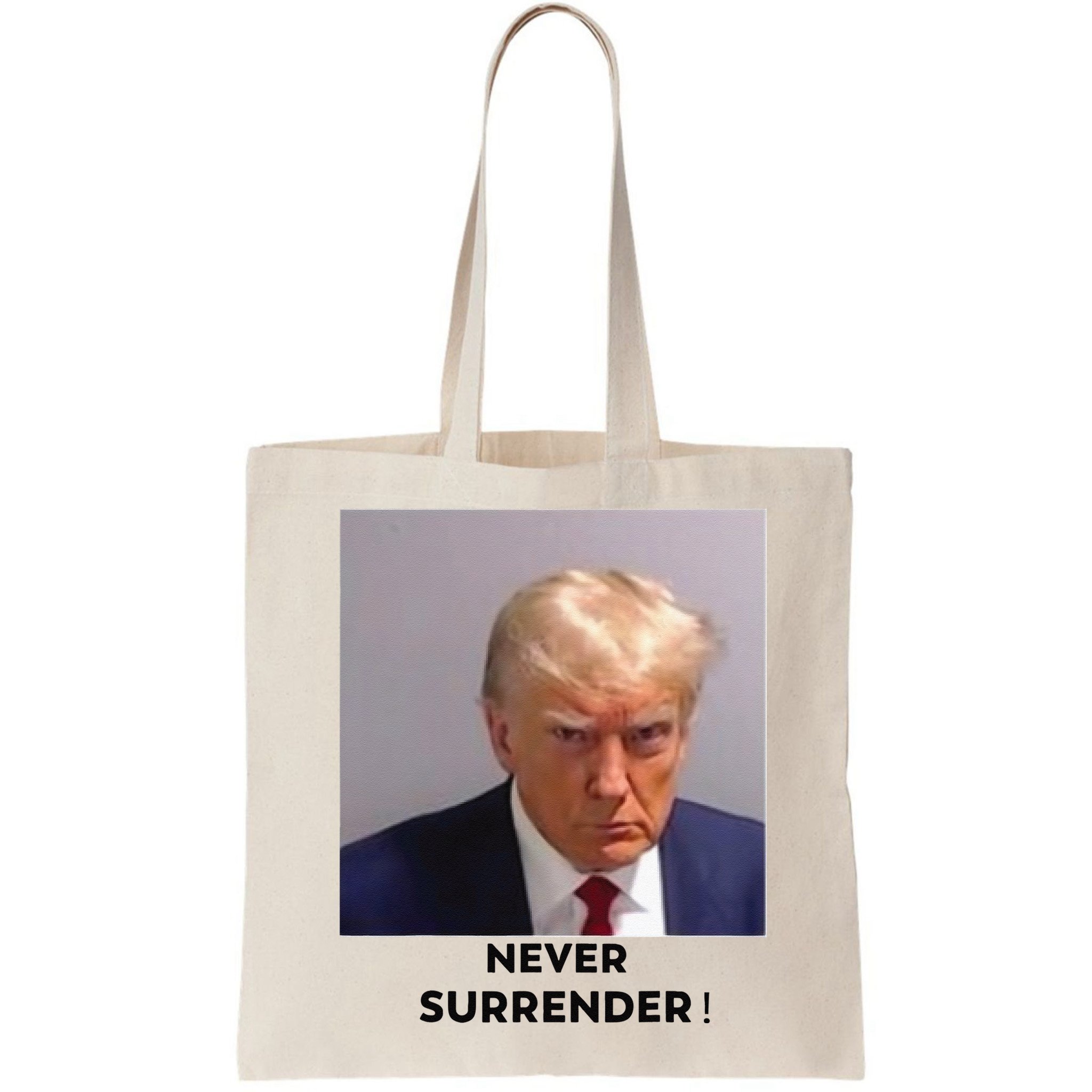 Trump Never Surrender Mug Shot Bag