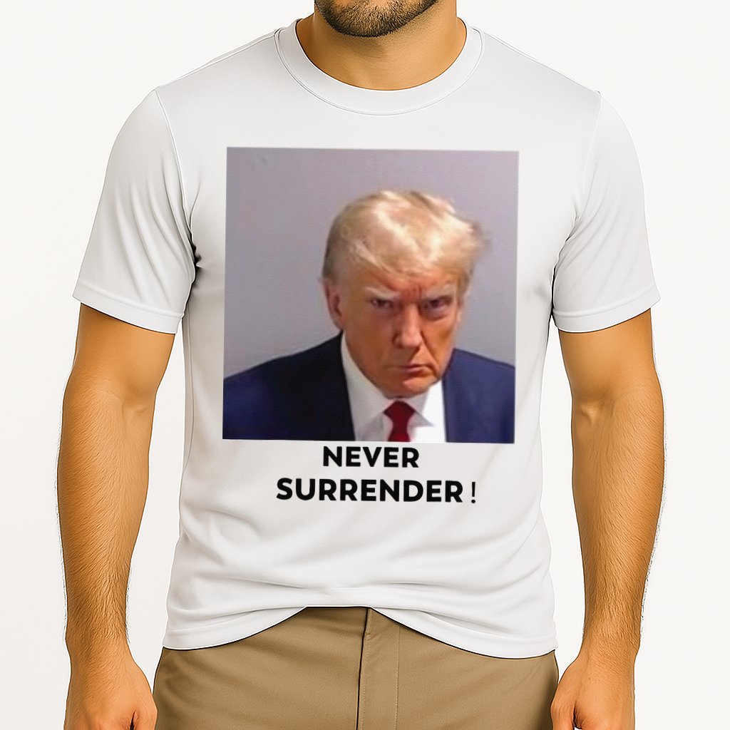 Trump Never Surrender Mug Shot Cooling Performance Crew T-Shirt