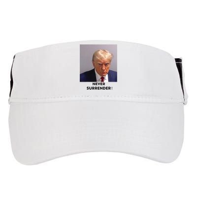 Trump Never Surrender Mug Shot Adult Drive Performance Visor