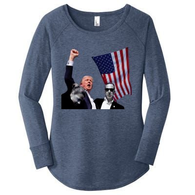 Trump Never Surrender Rise Up Fight Stand In Their Way! Cool Gift Women's Perfect Tri Tunic Long Sleeve Shirt