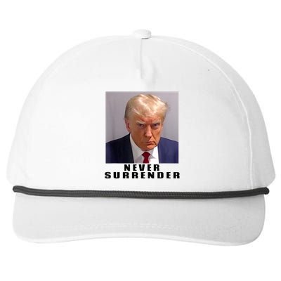 Trump never surrender Donald Trump Mugshot 2024 Snapback Five-Panel Rope Hat