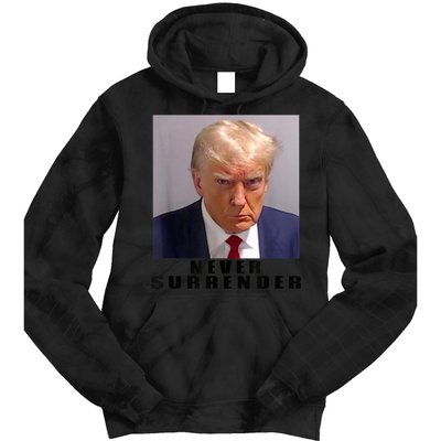 Trump never surrender Donald Trump Mugshot 2024 Tie Dye Hoodie