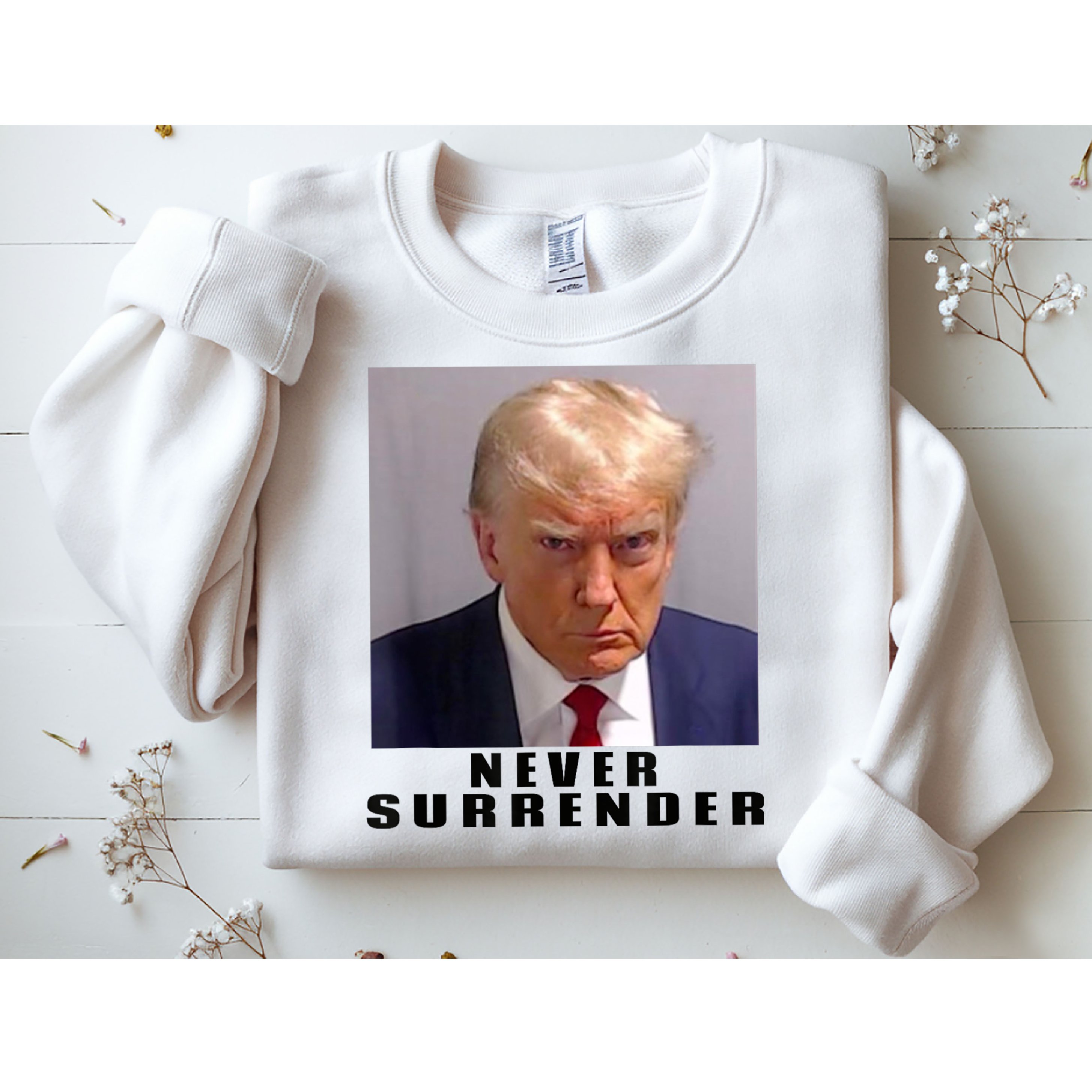 Trump never surrender Donald Trump Mugshot 2024 Sweatshirt