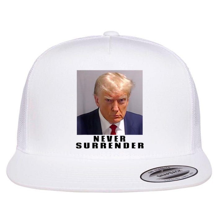 Trump never surrender Donald Trump Mugshot 2024 Flatbill Hat