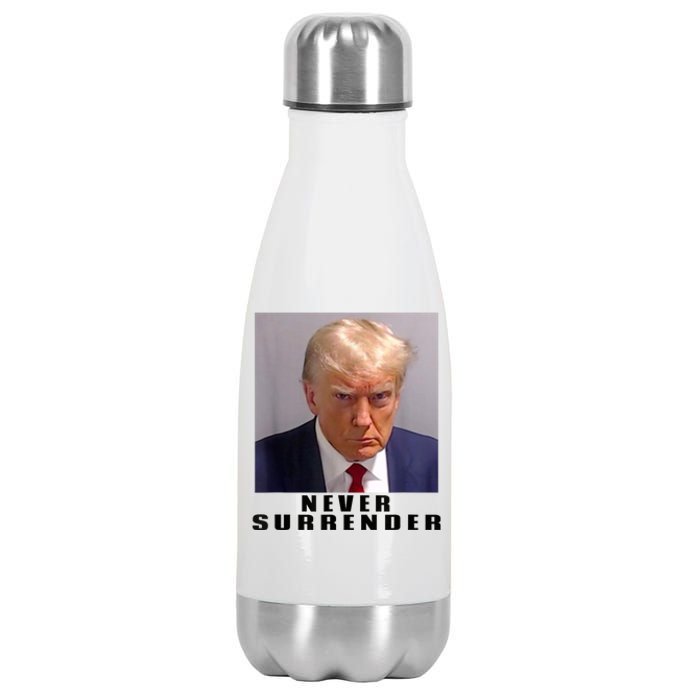 Trump never surrender Donald Trump Mugshot 2024 Stainless Steel Insulated Water Bottle