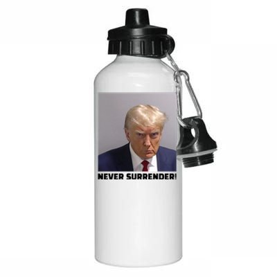 Trump never surrender Donald Trump Mugshot 2024 Aluminum Water Bottle