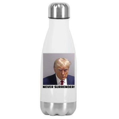 Trump never surrender Donald Trump Mugshot 2024 Stainless Steel Insulated Water Bottle