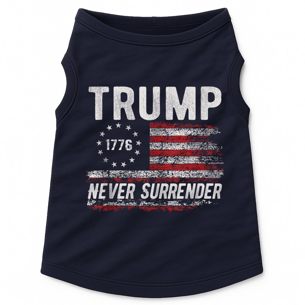 Trump Never Surrender President Donald Trump Us Flag Doggie Tank