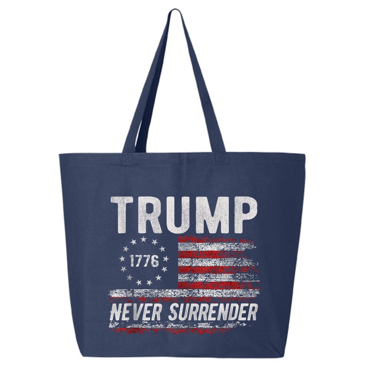 Trump Never Surrender President Donald Trump Us Flag 25L Jumbo Tote