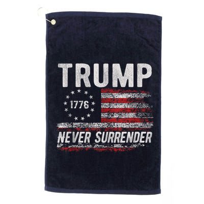 Trump Never Surrender President Donald Trump Us Flag Golf Towel