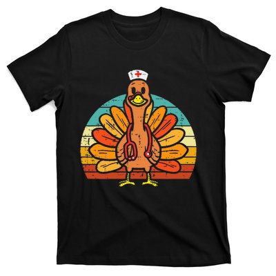 Turkey Nurse Stethoscope Thanksgiving Fall T-Shirt