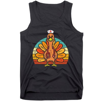 Turkey Nurse Stethoscope Thanksgiving Fall Tank Top