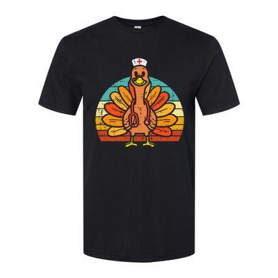 Turkey Nurse Stethoscope Thanksgiving Fall Softstyle CVC T-Shirt