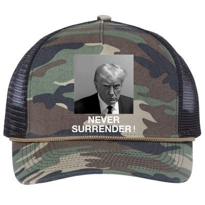 Trump never surrender Donald Trump Mugshot 2024 Retro Rope Trucker Hat Cap