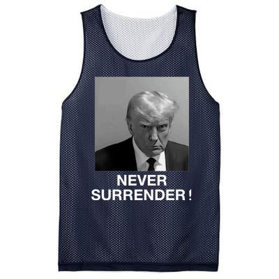 Trump never surrender Donald Trump Mugshot 2024 Mesh Reversible Basketball Jersey Tank