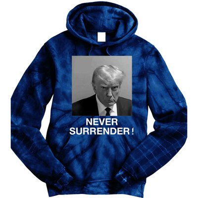 Trump never surrender Donald Trump Mugshot 2024 Tie Dye Hoodie