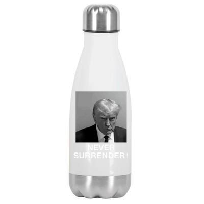 Trump never surrender Donald Trump Mugshot 2024 Stainless Steel Insulated Water Bottle