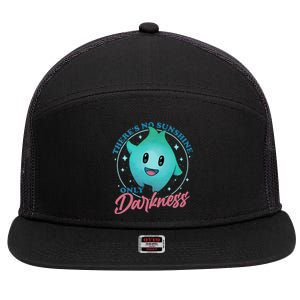 Theres No Sunshine Only Darkness Lumalee Luma Star Cute Game Lover 7 Panel Mesh Trucker Snapback Hat