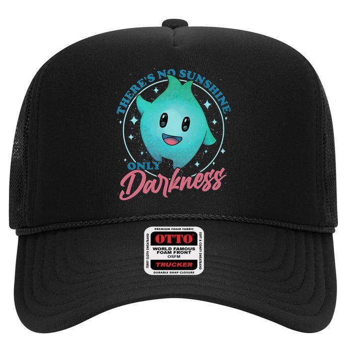 Theres No Sunshine Only Darkness Lumalee Luma Star Cute Game Lover High Crown Mesh Back Trucker Hat