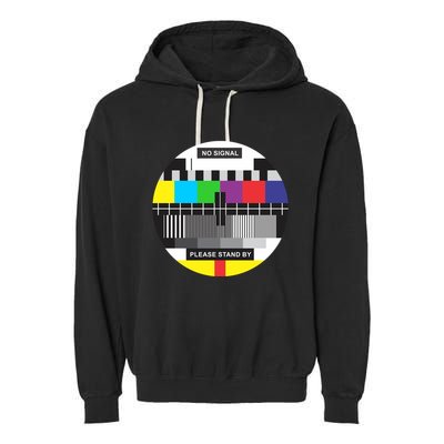 Tv No Signal Garment-Dyed Fleece Hoodie