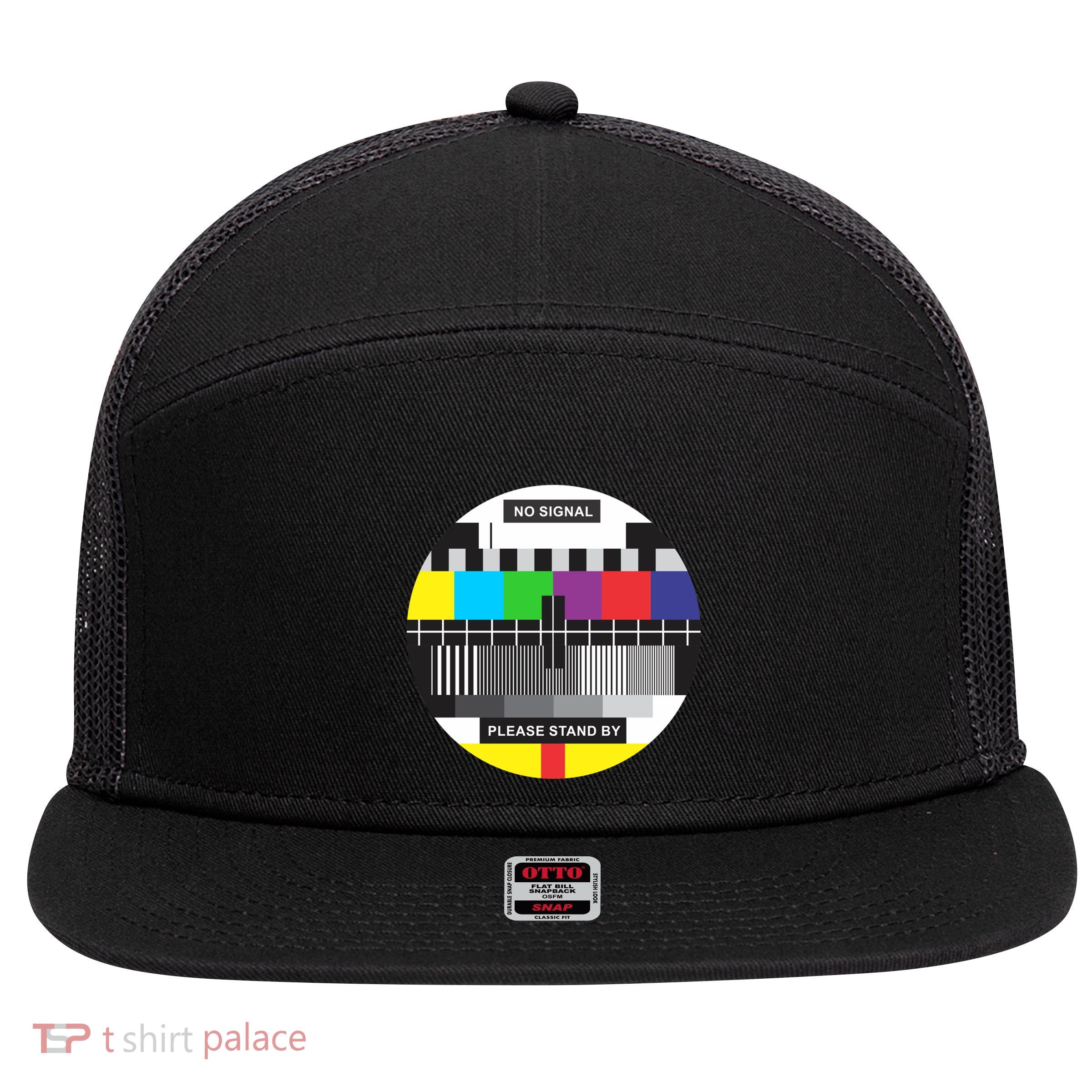 Tv No Signal 7 Panel Mesh Trucker Snapback Hat