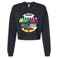 Tv No Signal Cropped Pullover Crew