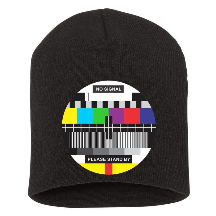 Tv No Signal Short Acrylic Beanie