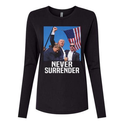 Trump Never Surrender 2024 Resilient Leadership Womens Cotton Relaxed Long Sleeve T-Shirt