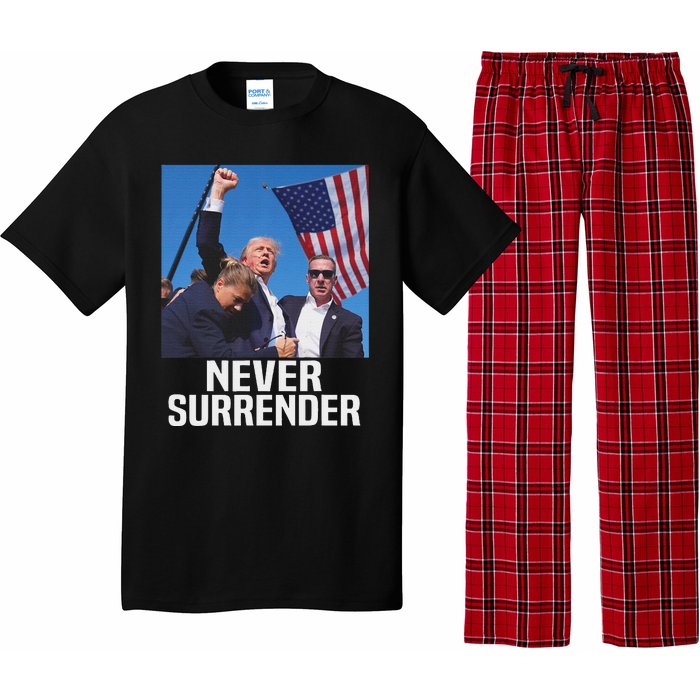 Trump Never Surrender 2024 Resilient Leadership Pajama Set