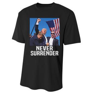 Trump Never Surrender 2024 Resilient Leadership Performance Sprint T-Shirt