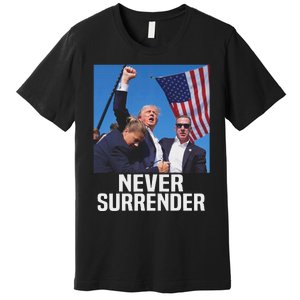 Trump Never Surrender 2024 Resilient Leadership Premium T-Shirt