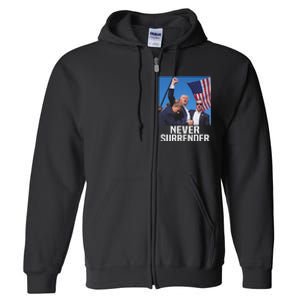 Trump Never Surrender 2024 Resilient Leadership Full Zip Hoodie