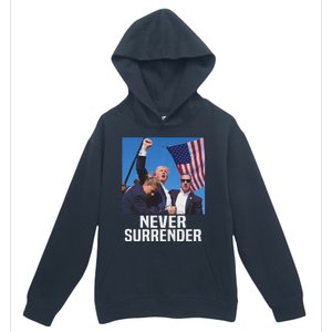 Trump Never Surrender 2024 Resilient Leadership Urban Pullover Hoodie