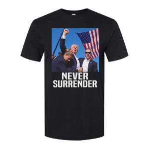 Trump Never Surrender 2024 Resilient Leadership Softstyle CVC T-Shirt