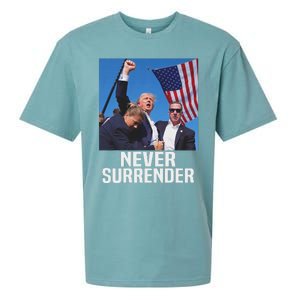 Trump Never Surrender 2024 Resilient Leadership Sueded Cloud Jersey T-Shirt